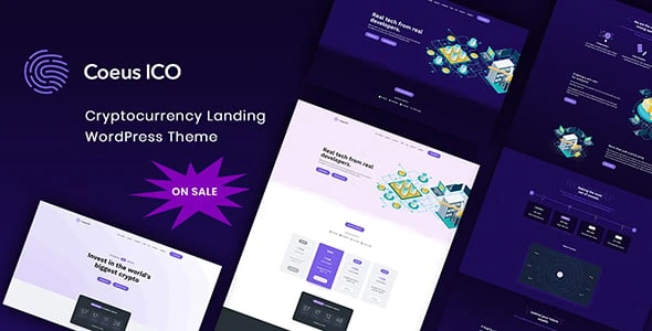 Coeus theme cryptocurrency landing page WordPress theme