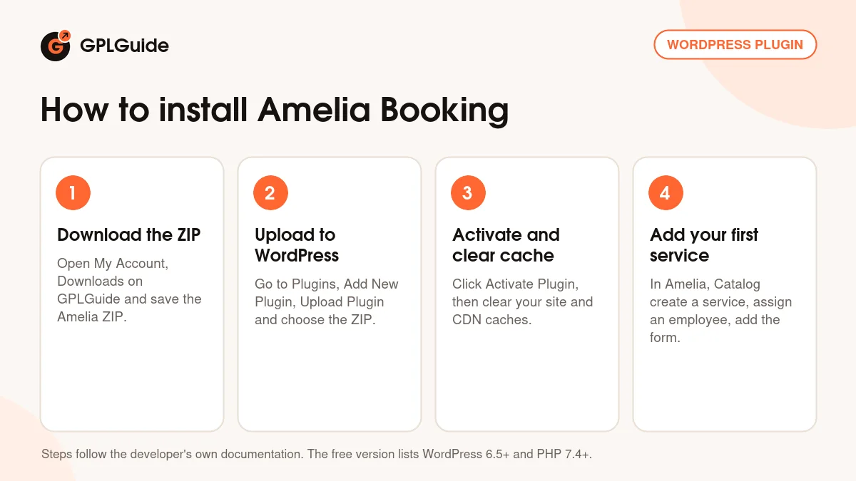 How to install the Amelia Booking plugin on WordPress in four steps