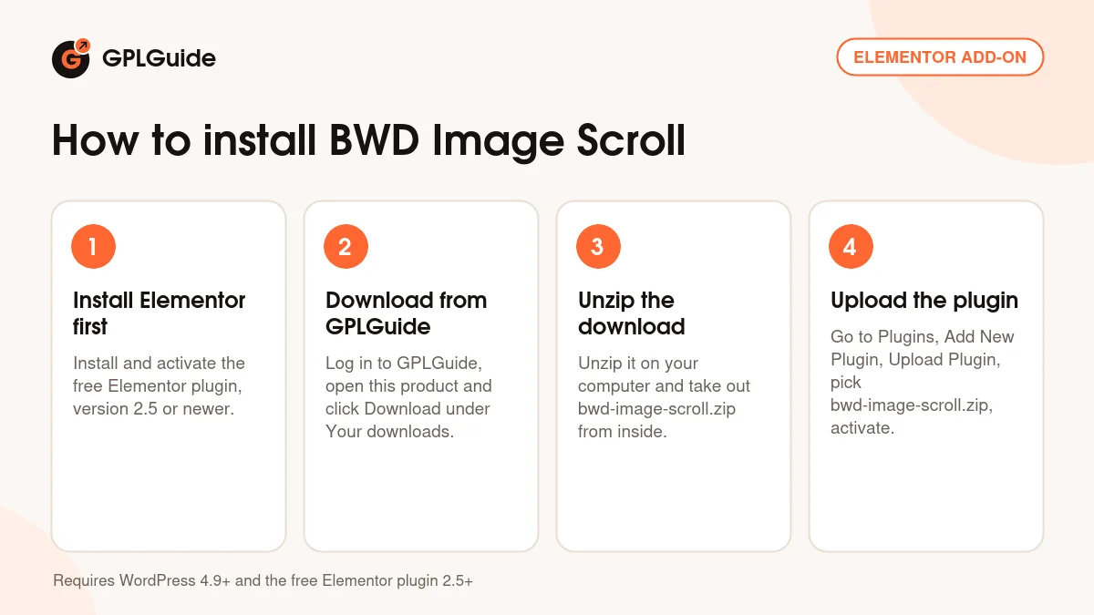 How to install BWD Image Scroll on WordPress in four steps