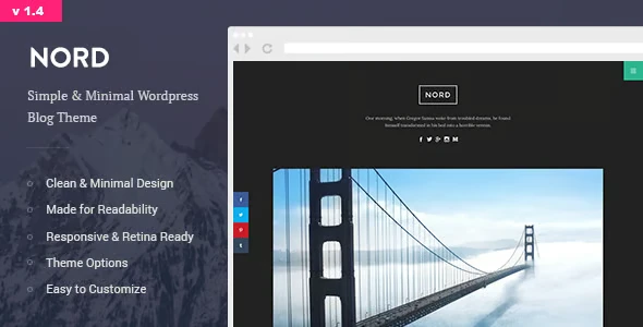 Nord theme minimal personal blog theme for WordPress